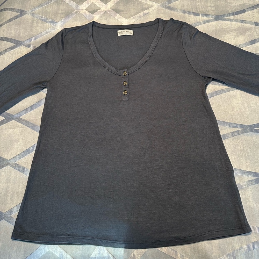 Maurice’s Sleepwear - Women's Slate Blue V-Neck Top with long sleeves - Size M